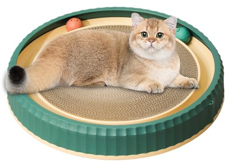 Tiragraffi per gatti – Sdraio con posto per dormire | Grande e resistente, robusto giocattolo per gatti per giochi interattivi, intrattenimento attivo e zona relax per appartamento