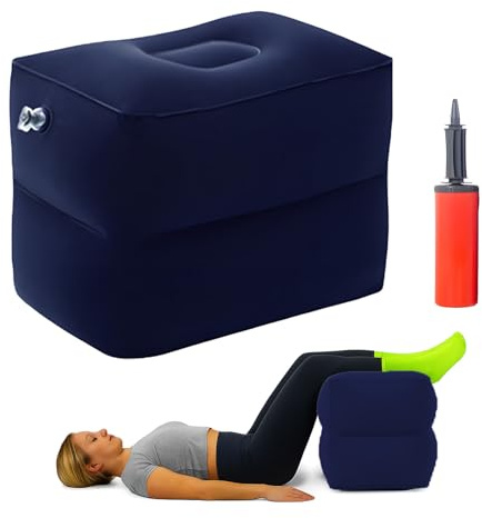 MeYuxg Cubo per dischi intervertebrali, cubo in gommapiuma, grande, cuscino di stoccaggio per gradini, cuscino gonfiabile con pompa, 40 x 30 x 32 cm (blu scuro)