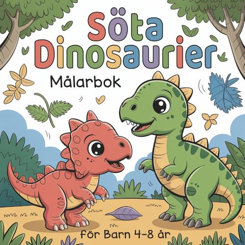 Söta Dinosaurier Målarbok för Barn 4-8 år: Gulliga Djur Bebis Dino