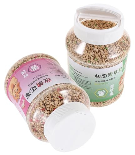 Toyvian Virutas Aromáticas para Jaulas de Animales Pequeños Botellas Fragancia Manzana y Rosa Mejora y Desodoriza la Cama para Hámsteres Conejos Reptiles y Frescura Prolongada para