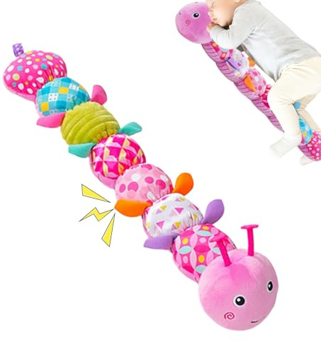 Peluche Sensorielle – De Dentition En Forme De Chenille, Jouet Doux À Câliner Pour Bébé | Anneau De Dentition Chenille En Peluche Pour Enfant, Parent, Voyage, Maison, Berceau, Chambre À Coucher