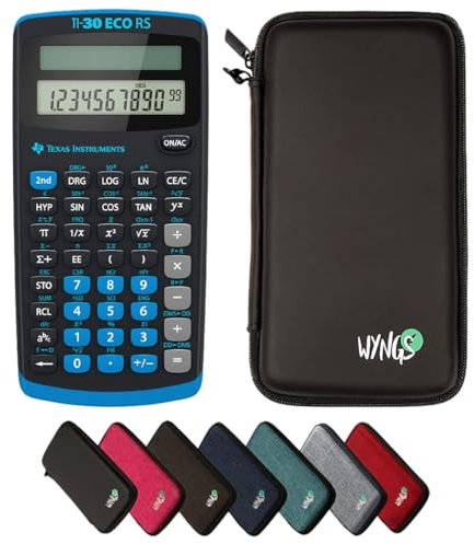 TI-30 ECO RS inkl. WYNGS Schutztasche Schwarz - Wissenschaftlicher Taschenrechner - Basic Set