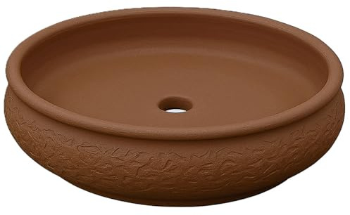 K&K Keramik Flache Pflanzschale Watzmann XL 50x18 cm – Bonsaischale Blumentopf Pflanzkübel aus Steinzeug Keramik, frostfest, wetterfest, für Garten, Terrasse & Balkon, braun