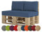 chilly pilley Palettenkissen Palettenauflage Palettenpolster Sitzkissen Rückenlehne Kaltschaum Schaumflocken Füllung viele Größen und Farben (3er Set, Blau)