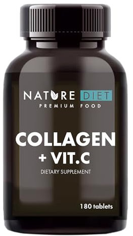 Nature Diet - Kollagen mit Vitamin C, 180 Tabletten, 500 mg | Kollagenhydrolysat