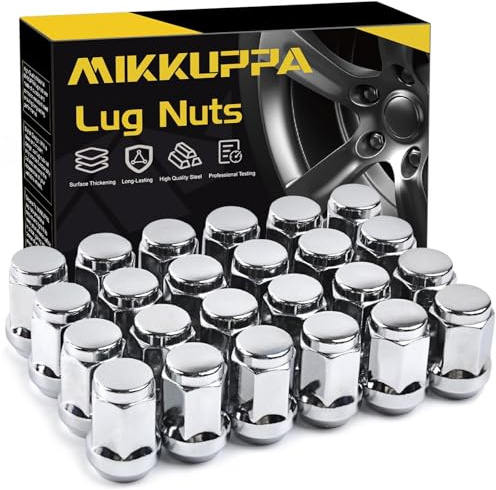 MIKKUPPA 24PCS M12x1.5 Lug Nuts - 3/4 Hex 1.38 Tall, Replacement for 1995-2015 Toyota Tacoma 4WD, 2016-2021 Tacoma Aftermarket Wheel Chrome Acorn Closed End Solid Lug Nuts