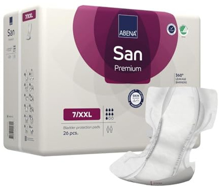 ABENA San Premium 7 XXL 104 Stück Inkontinenzeinlagen für Herren und Damen, Atmungsaktiv und Bequem, Schnelle Absorption, Diskret und Effektiv