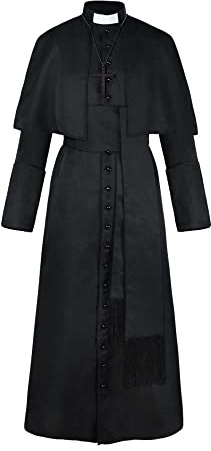 GOLDSTITCH Män tunika kostym halloween medeltida munk präst renässans cosplay