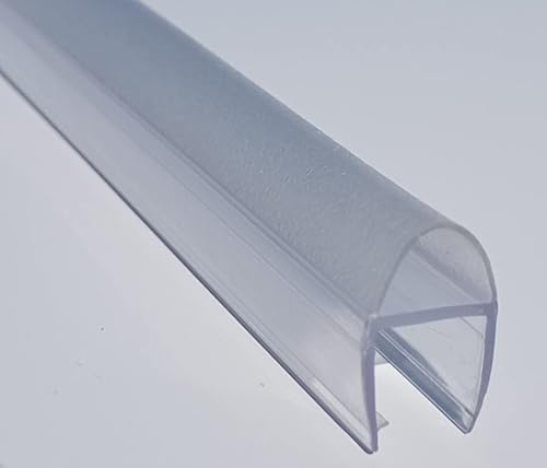 VisuAllglass - Junta para cortina de cristal, Repuesto universal transparente de 2 m Para cristales de 6-8-10 mm Válido perfil de ducha - mamparas tipo corredera y plegable (Junta burbuja 8 mm)