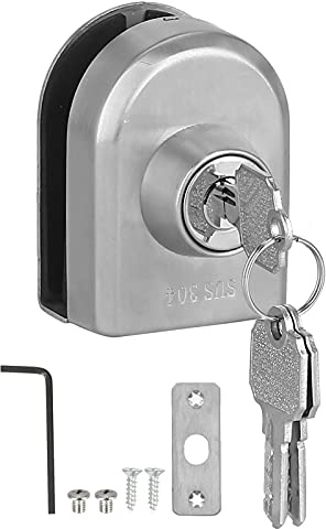Serrure De Sol Pour Porte En Verre Serrure De Porte Coulissante Antivol Tampon En Mousse Antivol Serrure De Porte Latérale Simple Serrures De Porte En Verre Sans Cadre En Acier Inoxydable Pour Commerc