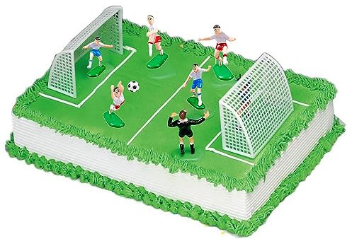 Football Cake Topper 9 Pcs Mini Soccer Player Cake Decorations, Football Figures Cupcake Toppers for Boys Girls Birthday Sport Theme Party Decorations