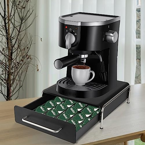 Schubladen für Kaffeekapseln, Kaffeekapselhalter für Kapsel, Kapselhalter Kapselschublade zur Aufbewahrung, Schubladenbox zur Aufbewahrung (D/30.5 * 31.5 * 10cm/36 Kapseln/schwarz)