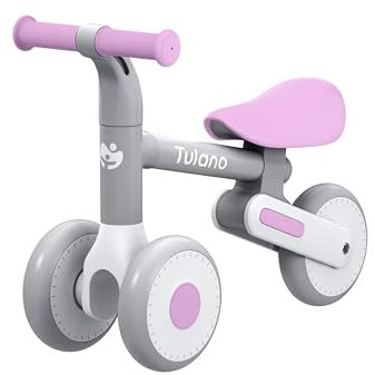 TULANO Scout 20 Pink | Kinder Laufrad Lauflernrad Erstes Fahrrad Dreirad | ab 1 bis 3 Jahren | ohne Pedal mit 3 Rädern | höhenverstellbarer Sattel | Lenkradschloss | Kleinkinder | Ultraleicht | Rosa