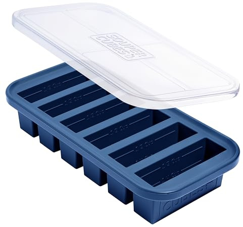 Souper Cubes 1/2 Cup Silicone Freezer Molds, Perfect for Storing Soups, Sauces, Juices, Desserts, Smoothie Prep and More, Freezer Portion Molds for Meal Prepping - Blueberry - 1-Pack