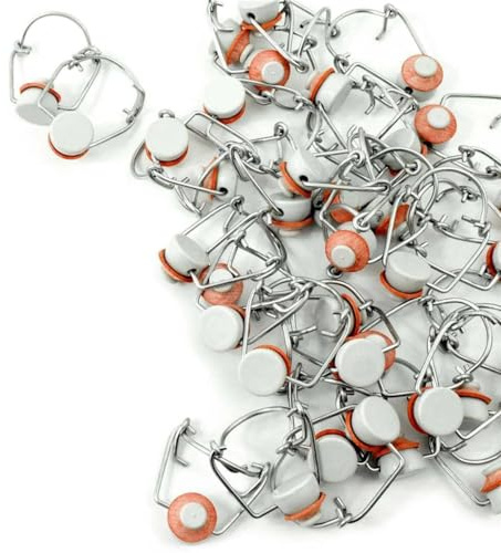 mille idee 100 Tappi Meccanici con Guarnizione Chiusura Ermetica per Bottiglie di Vetro tappo di Metallo