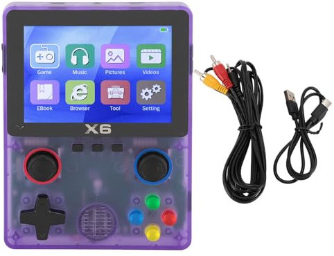 MENDUNER Console retrò Portatile, Console di Gioco con Scheda di Memoria 32G, Supporta 11 Emulatori, Schermo IPS da 3,5 Pollici, Batteria da 6 Ore, Purple