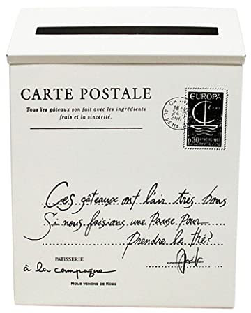 Buzón grande de metal galvanizado americano vintage | Buzón de pared con cerradura | para decoración del hogar rural | 23 x 6 x 30 cm - Beige