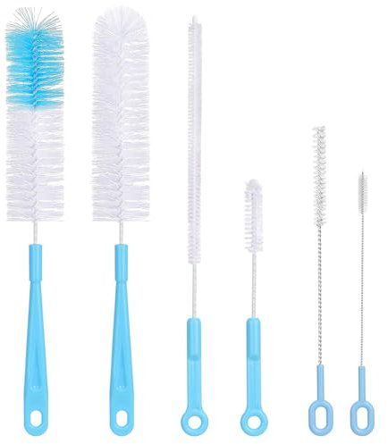 6er-Pack Flaschenbürste,Himmelblau Pfeifenreiniger Flaschenbürste Lang Aufhängbar Reinigungsbürste,Strohhalm Bürste Flaschenreiniger Reinigungsbürsten für Wasserflaschen Gläser Milchflaschen
