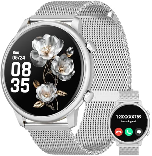 Hwagol Smartwatch Donna, 1.39 HD Orologio Smartwatch con Sonno/Ciclo Mestruale/SpO2/Cardiofrequenzimetro, Orologio Contapassi Donna con 100+ Sportive, Smart Watch Chiamate Compatibile iPhone Android