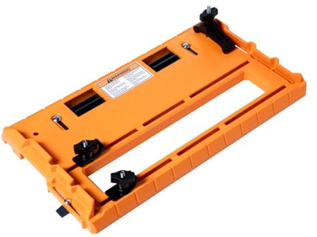 POWERTEC Universal Circular Saw Track Plate Compatible with Most Track Saw Guide Rails and Straight Edge Clamps, Tool-Free Mounting System, Adjustable Fence for Fast and Accurate Cuts (71993)