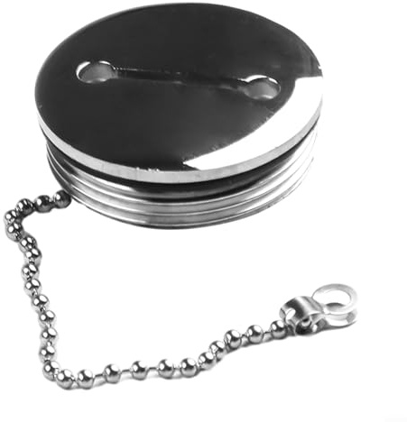 Tapón de llenado marino de repuesto, tapa de tanque de combustible de acero inoxidable de 50 mm con cadena