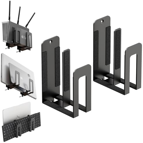sciuU Wall Mount Laptop Stand - Dual‑Layer Universal Bracket for 2 Devices ≤ 38 mm - Metal Storage Rack for Laptop/Tablet/Keyboard/E‑Reader/TV Box/Router/Network/Switch/Modem