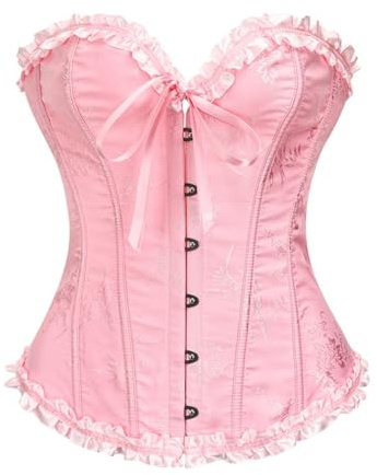 YOSUWOAI Corsetto da donna con petto intero gotico, vintage, corpetto da donna, con lacci, osso, Halloween, corsetto vintage