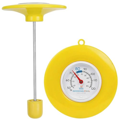 Pooltermometer, analog pooltermometer, flytande termometer, pooltermometer simmande, utan batteri, utan magnet, utan vätska, för pooler badkar akvarier dammar