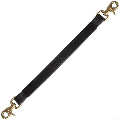 Cinghia in pelle per sella inglese, 9,5 cm, maniglia per equitazione e allenamento, assistenza all'equilibrio stabile, in pelle di alta qualità con fibbie in ottone, principianti e bambini (nero)