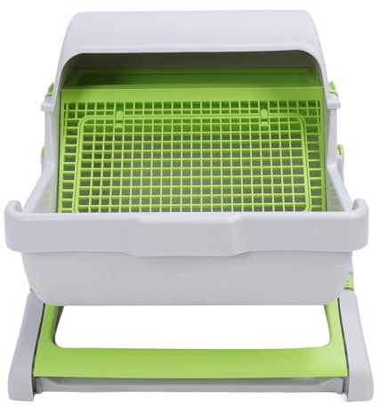 Naroote Self Cleaning Cat Litter Box, Semi Automatic Tipping Bucket Style Kitty Litter Pan, Large Roomy Interior Box for Single & Multi Cats Households