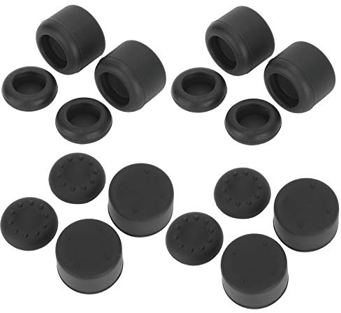Stylebest Silikon Joystick Cap Set, Högkvalitativt Tumspaksskydd, Bekvämt och Hållbart för/Gamepad, Svart, 4 St