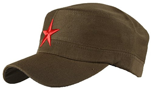 Morefaz MFAZ Ltd - Gorra unisex del ejército soviético con estrella roja AK 47, caqui, Adult Regular