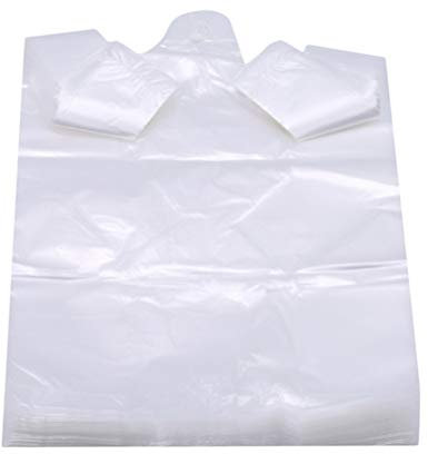 Flybloom 100 Sachets en Plastique Transparents De Supermarché De Sac À Provisions De Sacs avec L'Emballage Alimentaire De Poignée, 15 * 26