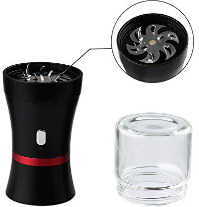 AiTURE Upgrade Elektrische Kräutermühle Pollen Gewürze Kaffee eingebaut 1100mAh Schlüssel Schloss mit Kindersicherung [Kein Gewürzinhalt] (big)