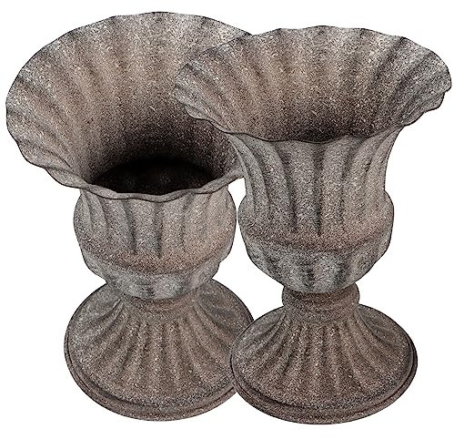 BESPORTBLE 2stücke Dekorative Friedhof Vase Für Gedenkblumen Rustikale Urne Für Grabdekoration Wetterfest Und Stilsicher Für Kunstblumen Und Trauerarrangements