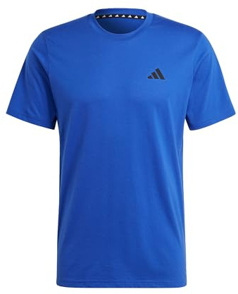 adidas Men's Train Essentials Feelready Training Tee, Semi Lucid Blue/Black, XL