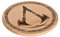 Elbenwald Assassins Creed Schneidebrett mit Valhalla Logo Motiv Ø 31 cm x 1,8 cm rund Buche