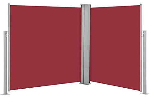 ARKEM Tenda da Sole Laterale Retrattile Rossa 140x600 cm,Tenda da Sole per Esterno Avvolgibile, Tenda da Sole a Bracci Estensibili con Telaio in Alluminio, Tettuccio Resistente al Sole e Impermeabile