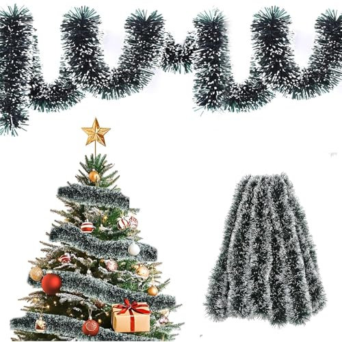 Guirnalda de Navidad Guirnalda de árbol de Navidad de 10mGuirnalda de decoración de árbol de Navidad Guirnalda de decoración navideña artificial Decoración de guirnalda de chimenea interior y exterior