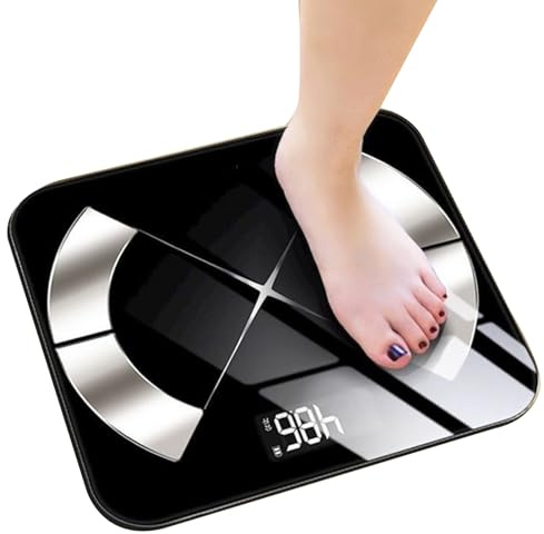 Xijobido Balanza Para Peso Corporal | Báscula Digital Inteligente Precisa Con USB,Monitor de Composición Corporal para Hogar Gimnasio Baño Viaje Personas Mayores Embarazo