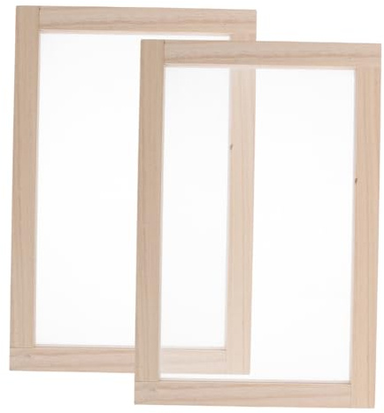 Gogogmee 2 Stück Teiliges Holz Papierschöpfrahmen aus Kiefernholz Robustes DIY Papierherstellungswerkzeug für Vielseitiger Schöpfrahmen für Handgemachte Papierbastelprojekte