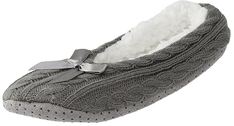 Chaussons Ballerines Femme Hiver Chaude Pantoufle Chausson Ballerine Confortable Fourré Pantoufles Fermé Chaussures Slippers Mémoire De Forme Isotherme Chaussure Légères Intérieur/extérieur