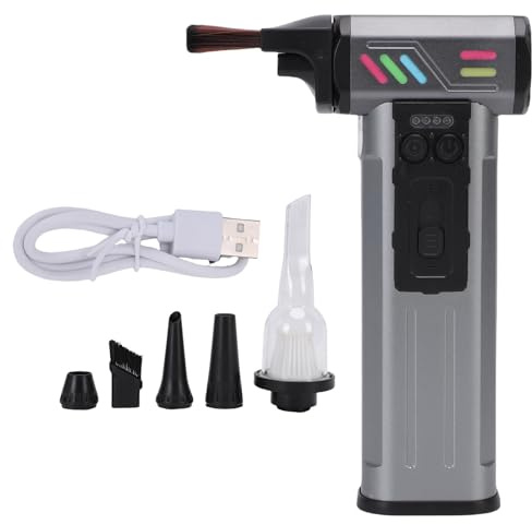 Hominas Spolverino elettrico senza fili Soffiatore per polvere ricaricabile Mini pulitore per tastiera del computer portatile Strumenti per la pulizia del dispositivo digitale Grigio scuro