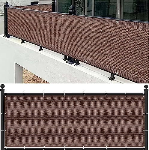 YANHONG Pantallas Protectoras 105x950cm(41x374inch) Pantalla para Balcón Revestimiento de balcón Resistente al Viento, Marrón