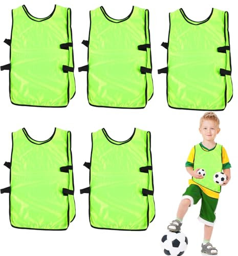 Pinnies Scrimmage-Westen, 5 Stück Trainingswesten für Kinder Jugendliche Teenager Trainingswesten für Fußball Pinnies Trainingswesten für Jugendteams Sportleibchen für Fußball und Basketball (GRÜN)