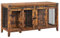 Feandrea Large Dog Crate Furniture, Heavy-Duty Dog Cage for 1 Large Dog or 2 Medium Dogs, with Divider, Sliding Doors, TV Stand, Rustic Brown PFC301X01