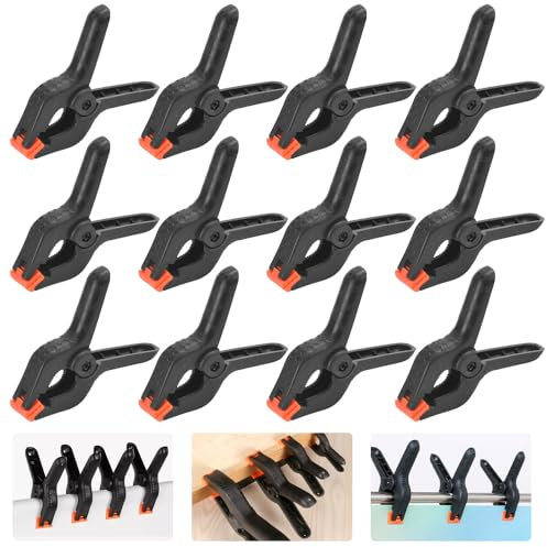 SLTAXAR 12 PCS Pince à Ressort Plastique 4 Pouces Pince Bricolage Serrage Pince Toile Fond Photo Pince Serrage Plastique Pince Bricolage Multifonction Pince Photographie Pince à Ressort Serre Joint