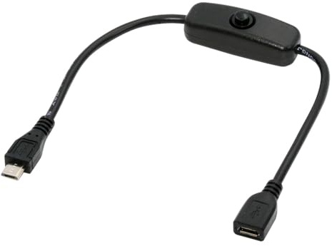 NFHK Micro USB2.0-kabel med på/av-strömbrytarknapp mikro 5 stift hane till hona för DC 5 V skrivbord fläktkamera