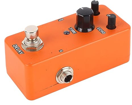 Pédale d'effets de Guitare électrique, Mini Pédale de Modulation, Commandes Puissantes Durables, Bloc Unique Polyvalent pour la Pratique de la Guitare (Délai orange)