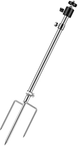 LEKEFETO Support évolutif pour caméra de chasse 61-86 cm, support en acier inoxydable réglable à 360°, raccord fileté universel 1/4-20 (6 mm), pour la pêche de nuit, panneau solaire, caméra de chasse